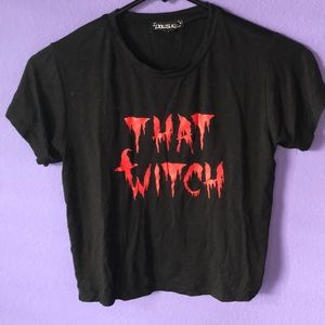 ‘That Witch’ crop T shirt